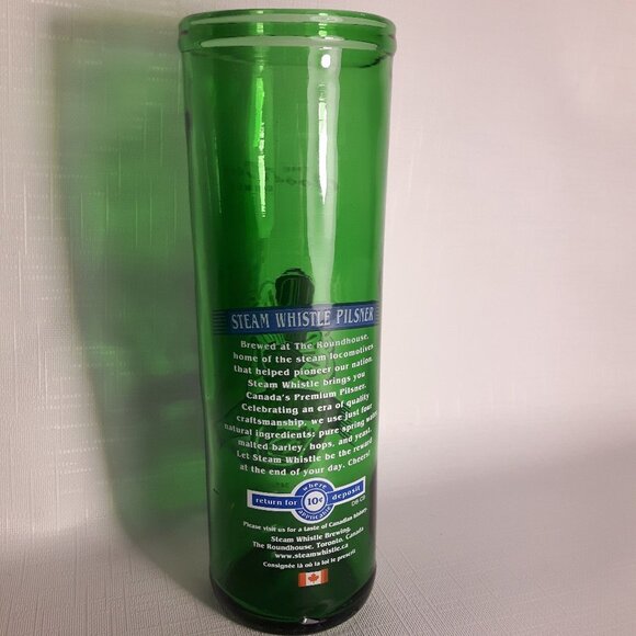 Green steamwhistle Glass Beer Mug (made from a bottle!) - Picture 2 of 3